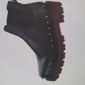 Authentic Pinko leather Studded Accent Chelsea Boots